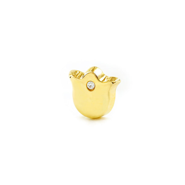 Piercing Oro Giallo 9K Cartilagine Tulipano Zirconi Brillante