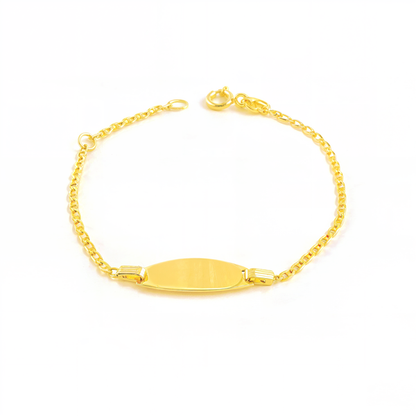 Bracciale Bambina Oro Giallo 9K Personalizzato Schiava Ancora Brillante 14 cm