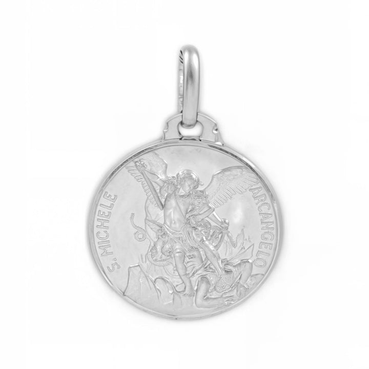 Medalla Niña Mujer Plata 925 Redondo San Miguel Mate y Brillo