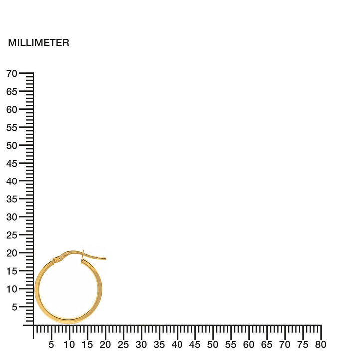 Pendientes Oro Aro liso rectangular 18.5x3 mm