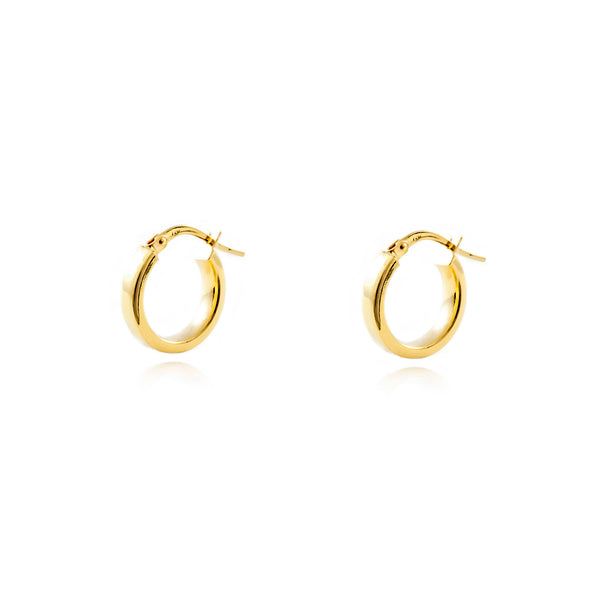 Orecchini Rettangolari Cerchi 13.5x3 mm Oro Giallo 18K