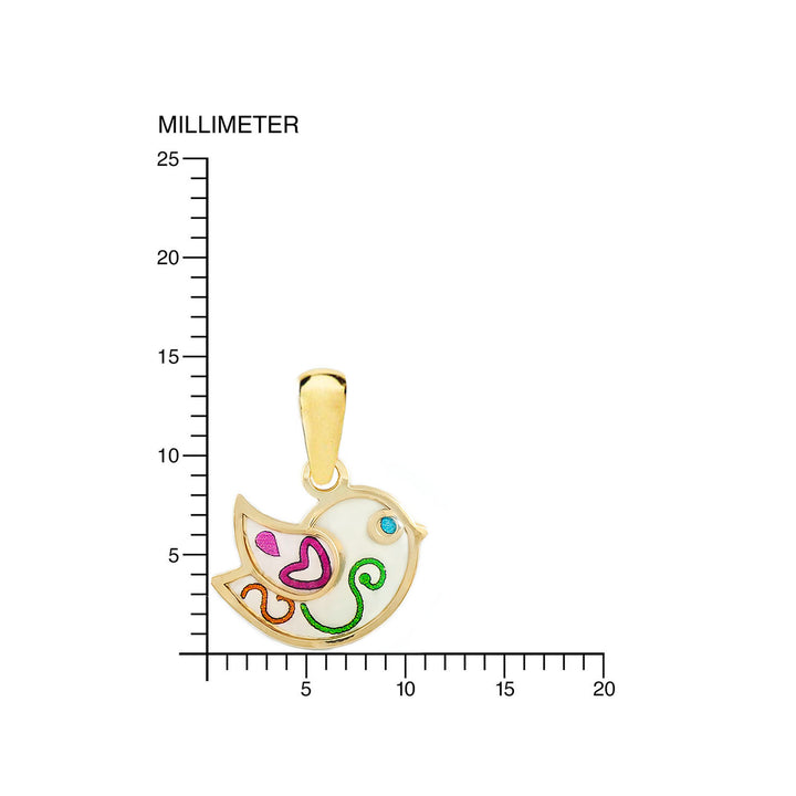 Colgante Oro Pajaro Esmaltado (9kts)