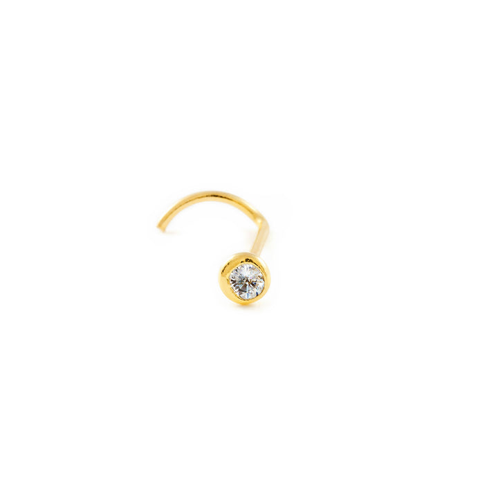 Piercing Oro Nariz cono con circón 2 mm (9kts)