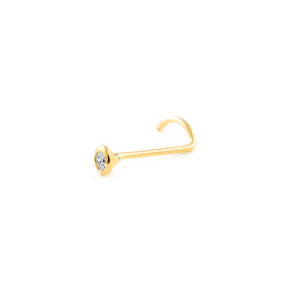 Piercing Oro Giallo 9K Cono per Naso Circonita 2 mm Brillante