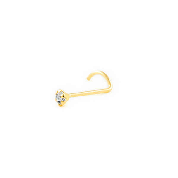 Piercing Oro Giallo 9K Zirconia 2 mm Brillante per il Naso