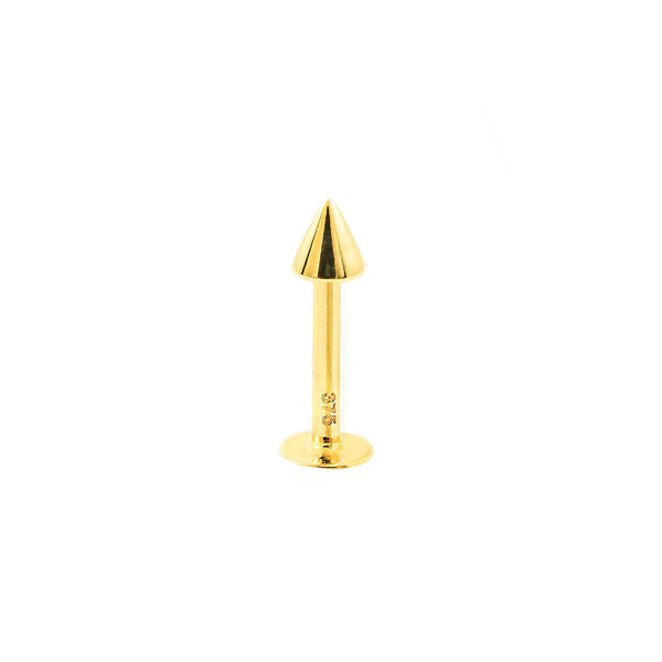 Piercing Oro Giallo 9K labbro Forma di Cono Brillantezza