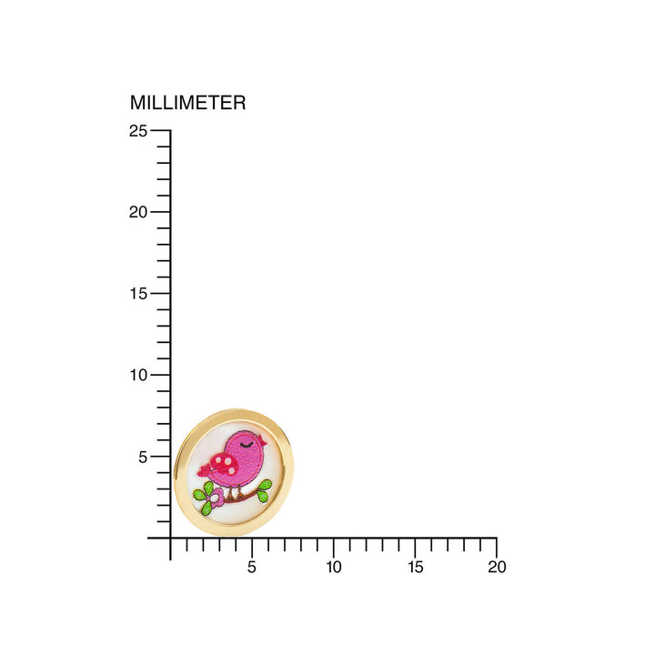 Pendientes Oro Niña Nacar Pajaro Esmaltado (9kts)