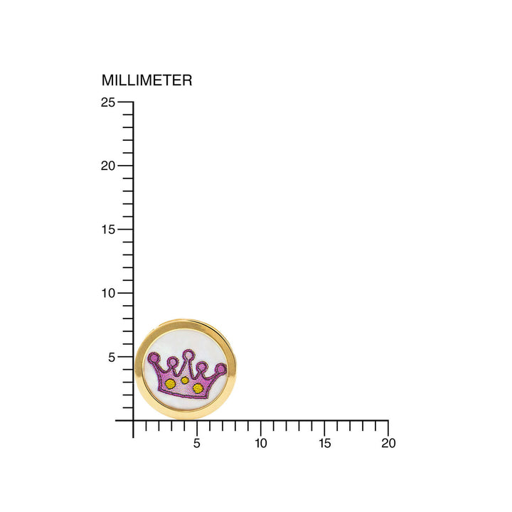 Pendientes Oro Niña Nacar Corona Esmaltada (9kts)