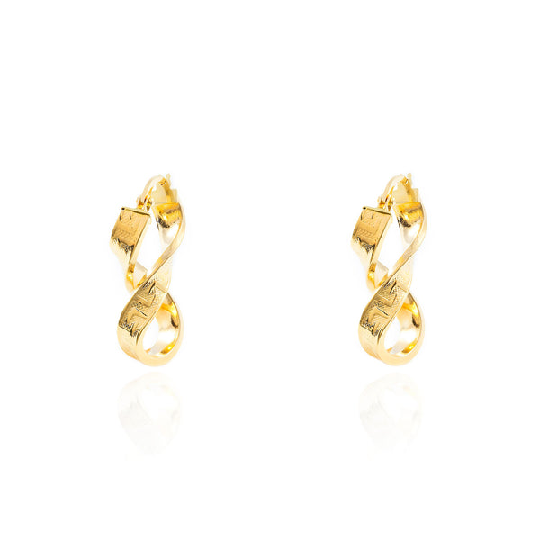 Orecchini Greca Otto Cerchi 30x4 mm Oro Giallo 18K