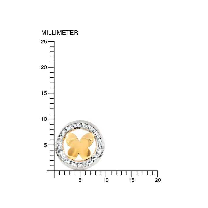 Pendientes Bicolor mariposa y cerco en circon (9kts)