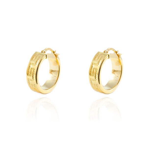 Orecchini Greca Cerchi 18x6 mm Oro Giallo 18K