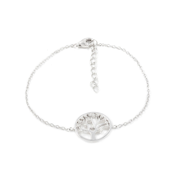 Pulsera Plata Arbol de la Vida con circonitas