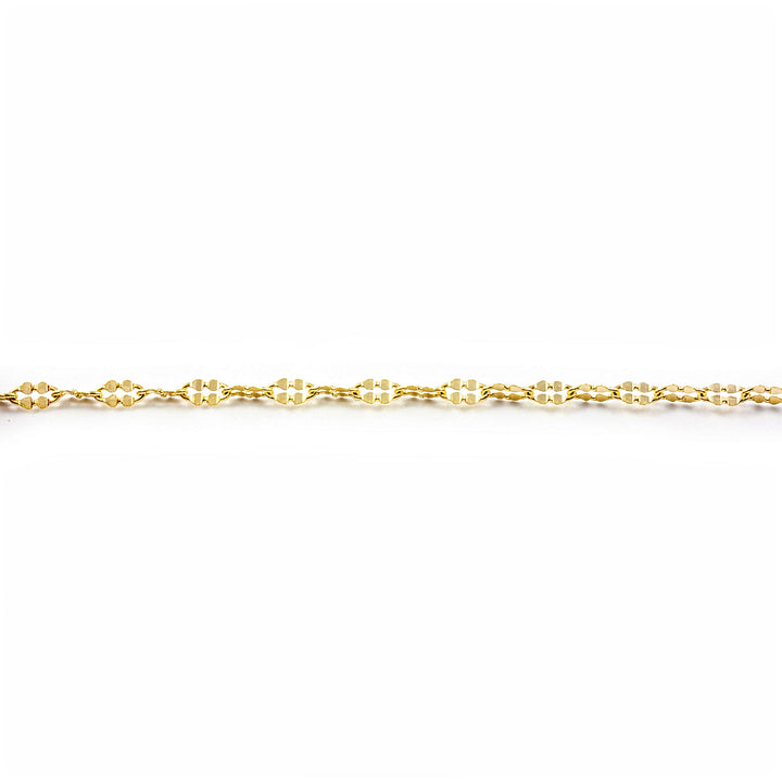 Collana con catena a specchio in oro giallo massiccio 14K Collana con catena a specchio in oro giallo massiccio 14K