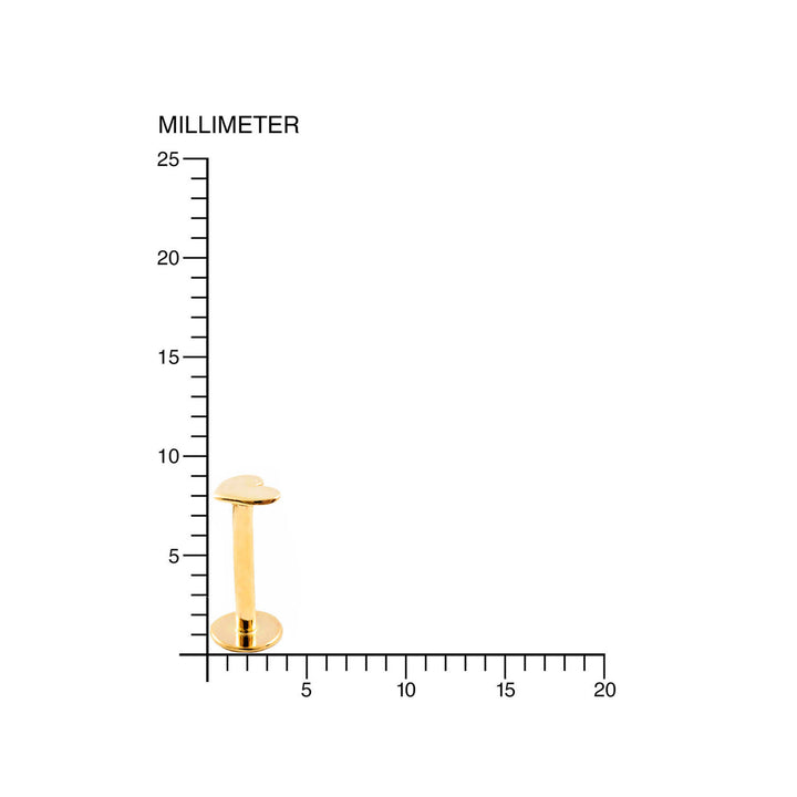 Piercing Oro Labio rosca corazon (9kts)