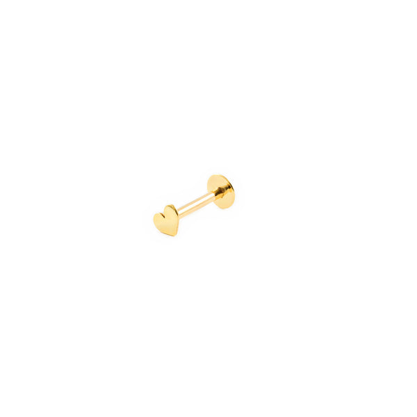 Piercing Oro Giallo 9K Labbro Cuore Brillante