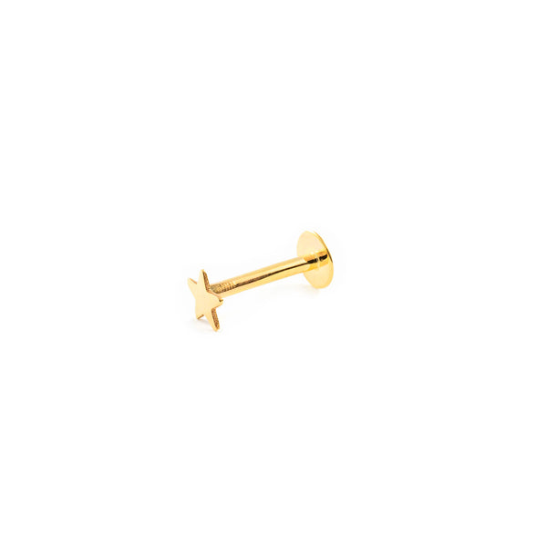 Piercing Oro Giallo 9K Labbro Stella Brillante