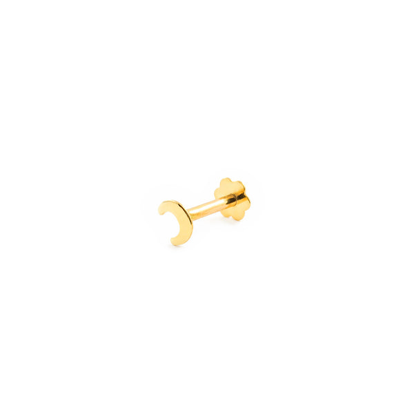 Piercing Oro Giallo 9K Cartilagine Luna Brillante