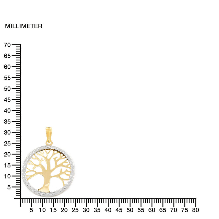 Colgante bicolor calado Arbol de la Vida (9kts)