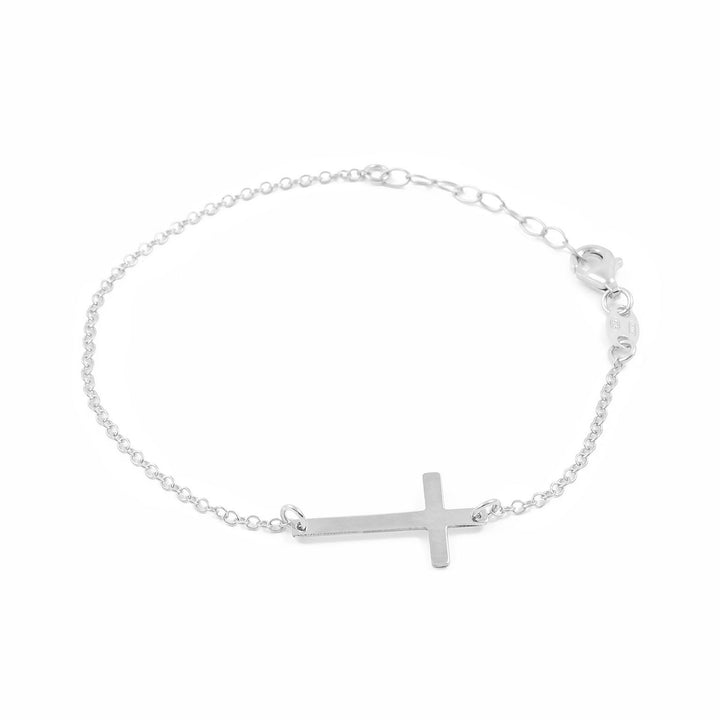 Pulsera Plata Cruz Horizontal