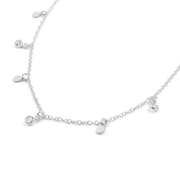 Collana Ciondoli rotondi Zircone Argento Sterling 925