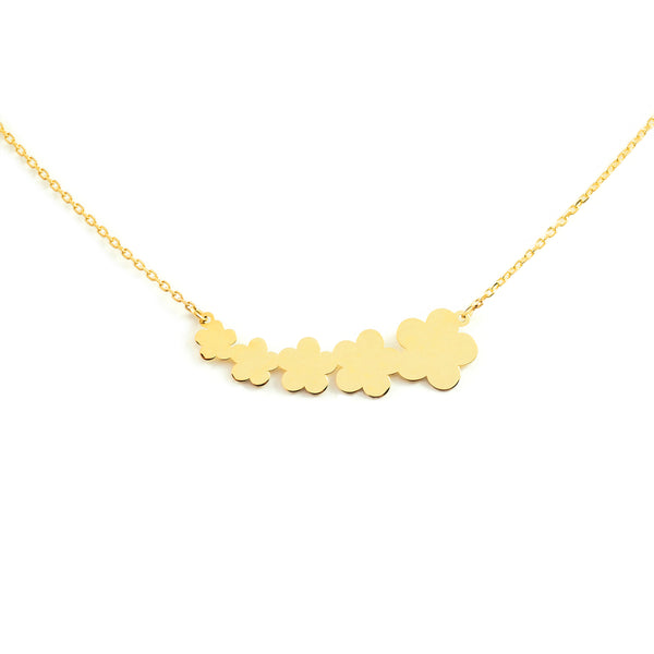 Collana Donna Fiori Oro Giallo 9K Brillante