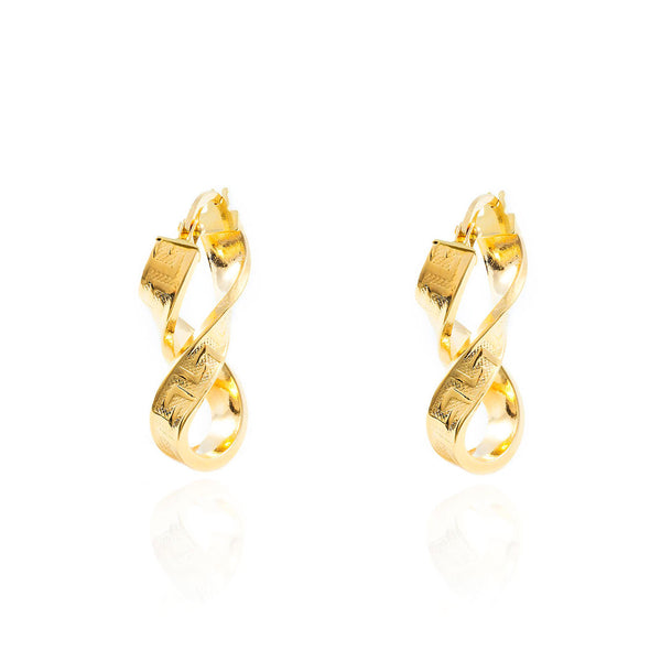 Orecchini Greca Otto Cerchi 20x4 mm Oro Giallo 18K