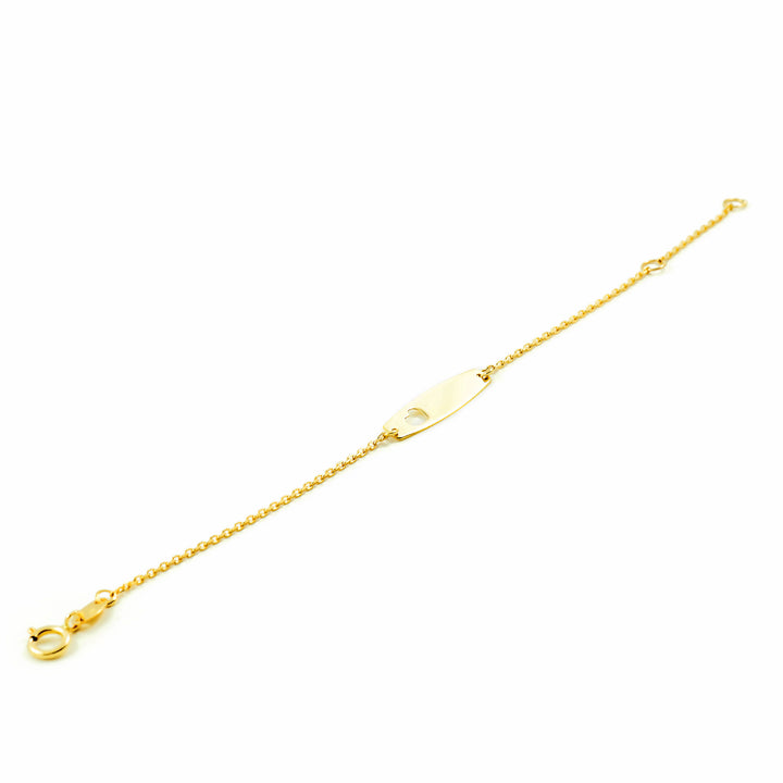 Pulsera Esclava Oro niña corazón calado (9kts)