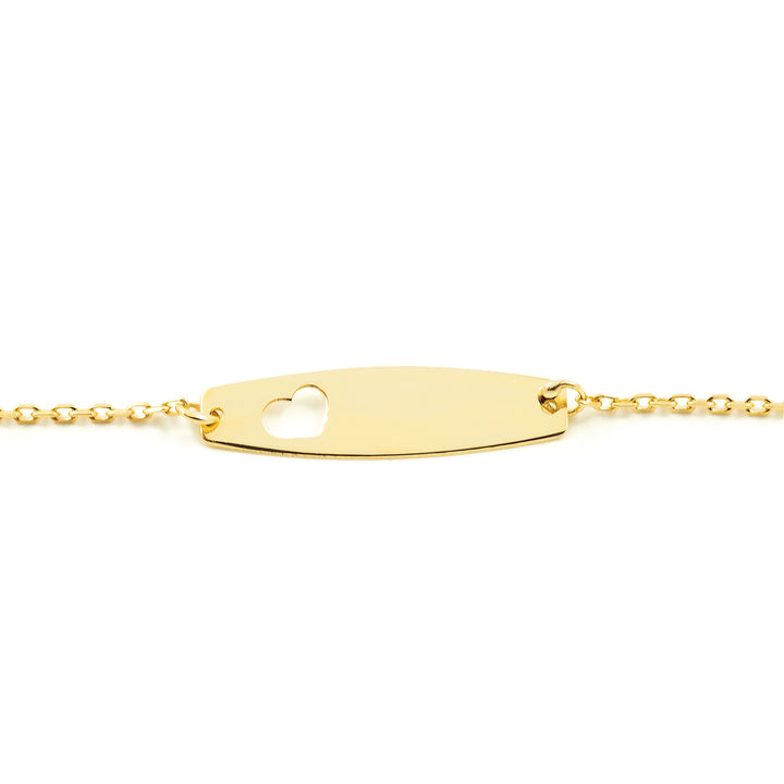 Pulsera Esclava Oro niña corazón calado (9kts)