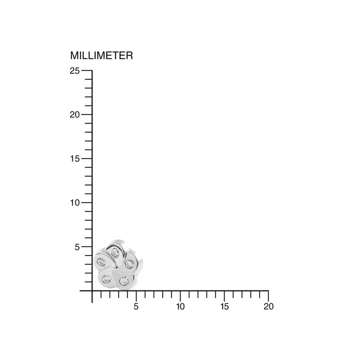 Pendientes Niña Oro Blanco Flor 5 Petalos en brillo Circonitas (9kts)