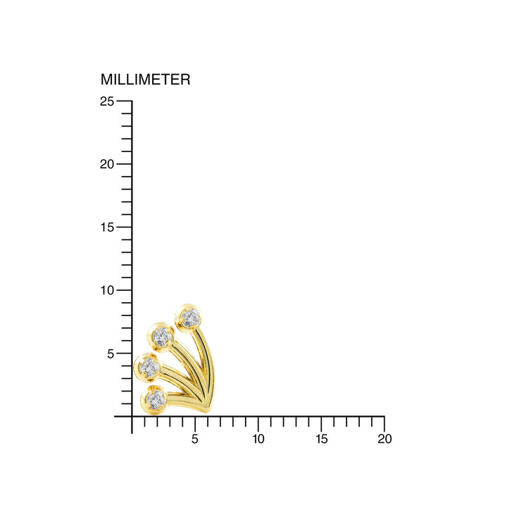 Pendientes oro amarillo Niña rama trepador Circonitas (9 Kts.)