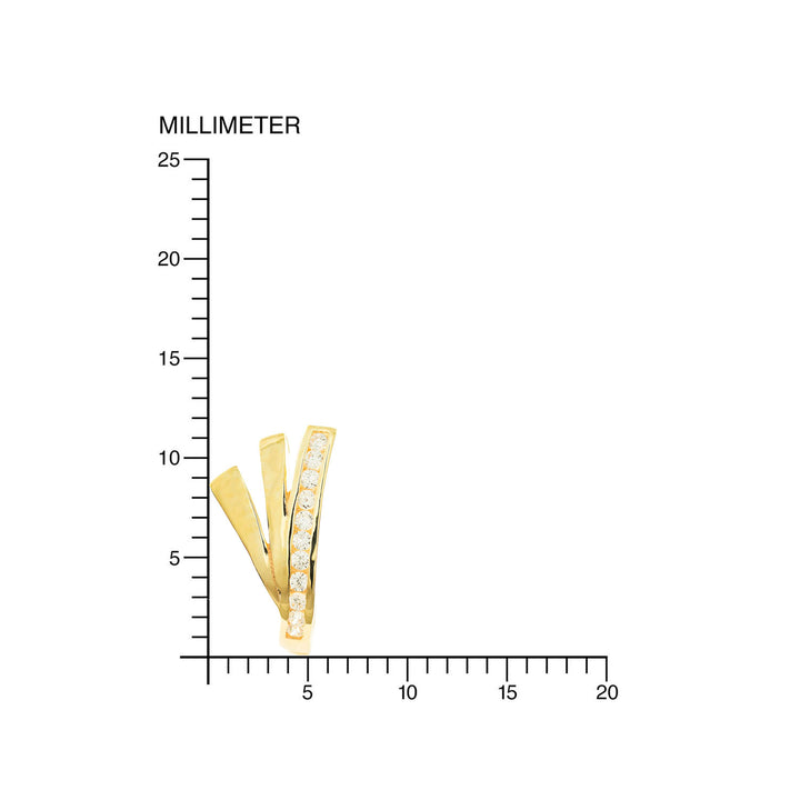 Pendientes Niña Oro Amarillo bandas con Circonitas (9kts)