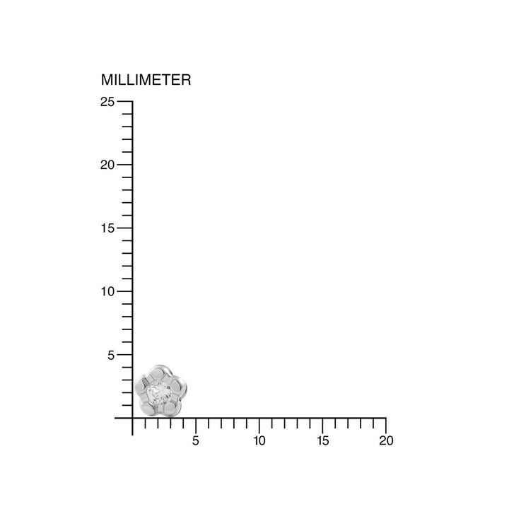 Pendientes Niña Oro Blanco margarita 5 petalos con circonita (9kts)