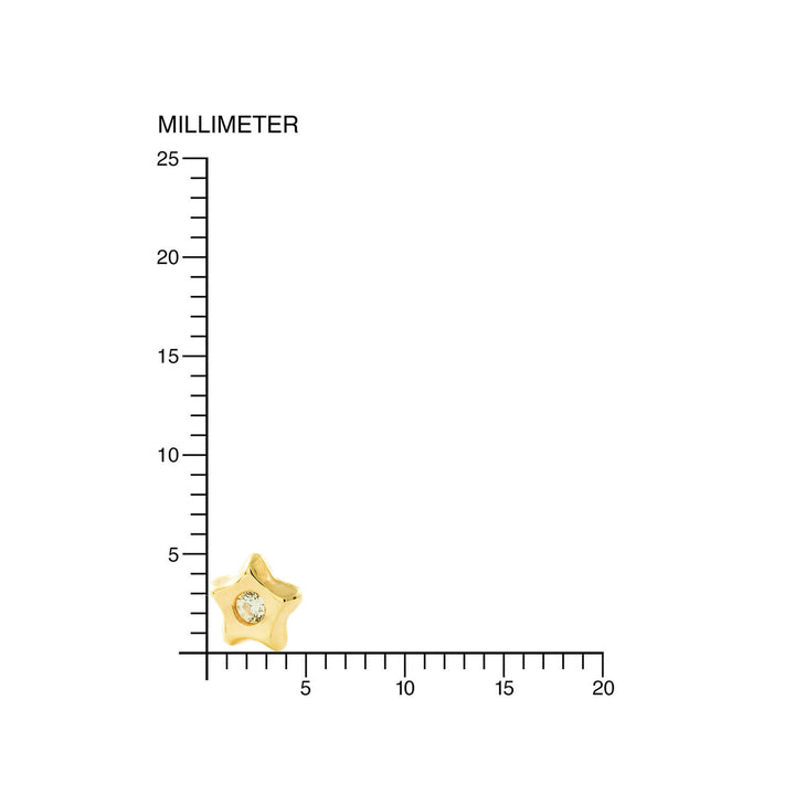 Pendientes oro amarillo niña Estrella concava con circonita (9kts)