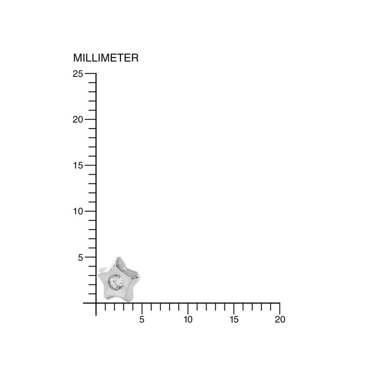 Pendientes Niña Oro Blanco de Estrella concava con circonita