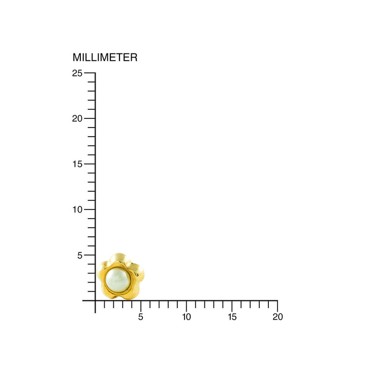 Pendientes Oro Niña Margarita concava con Perla de 2,5 mm (9kts)