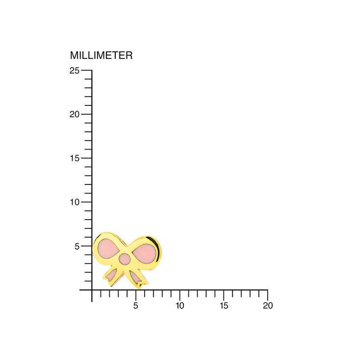 Pendientes Niña oro amarillo lazo esmalte rosa (9kts)