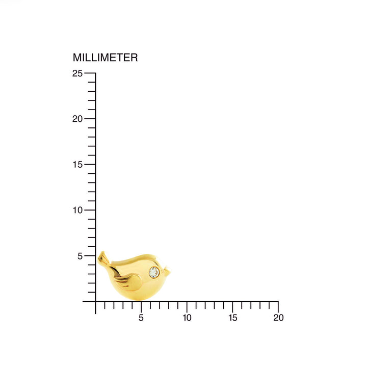 Pendientes Niña oro amarillo Pajaro brillo con circón (9kts)