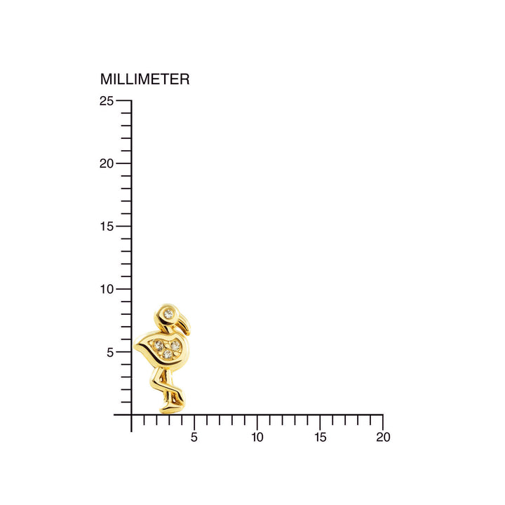 Pendientes Niña oro amarillo Flamenco con circonitas (9kts)