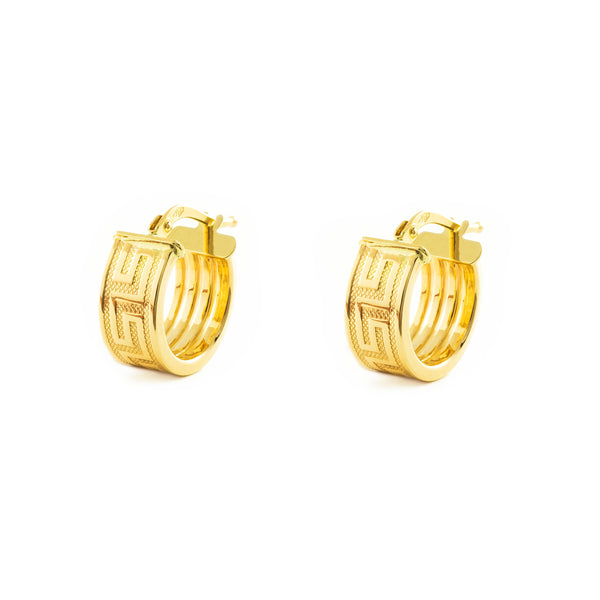 Orecchini Greca Cerchi 14x6 mm Oro Giallo 18K