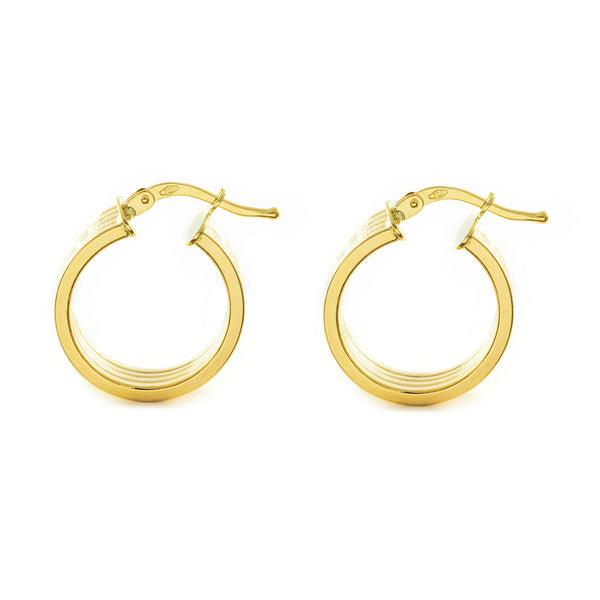 Orecchini Greca Cerchi 18x6 mm Oro Giallo 18K