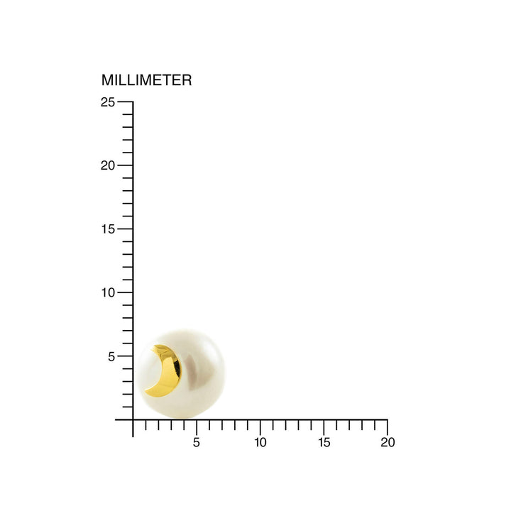 Pendientes niña oro amarillo Perla Luna en brillo           