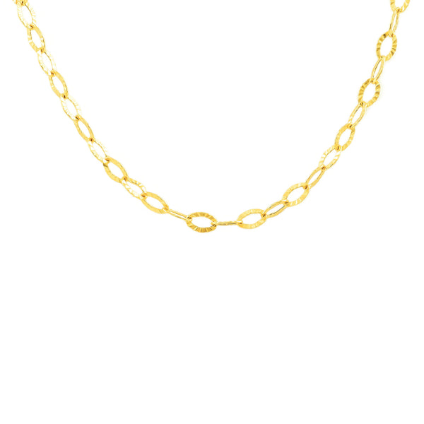 Catena Collana Fantasia Oro Giallo 18K spessore 3 mm