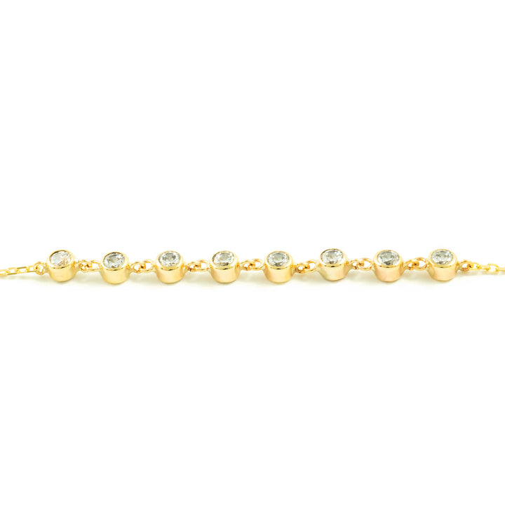 Bracciale Donna Oro Giallo 9K Zirconi Color Brillante 18 cm Bracciale Donna Oro Giallo 9K Zirconi Color Brillante 18 cm