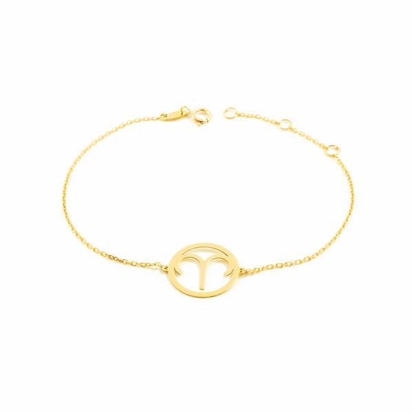 Bracciale Donna/Ragazza Oro Giallo 9K Brillante Aries 18 cm