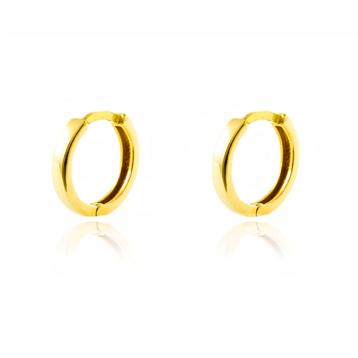 Pendientes oro amarillo Aros cierre clip 12x2 mm