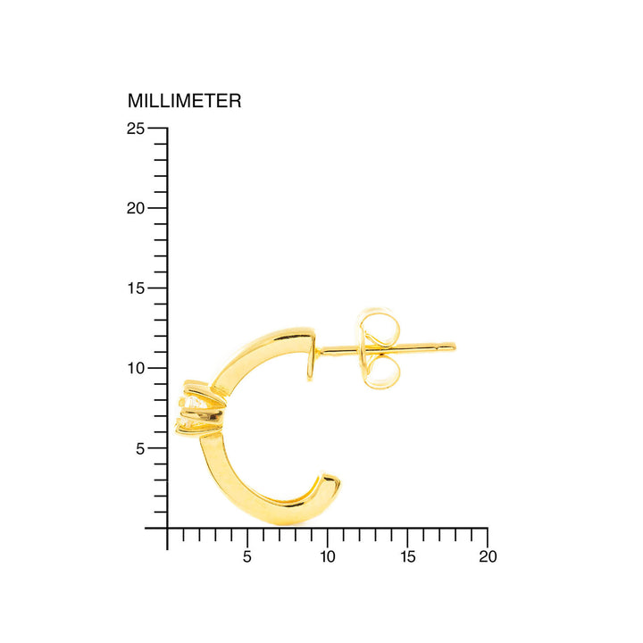 Pendientes Oro Aros con circon (9kts)