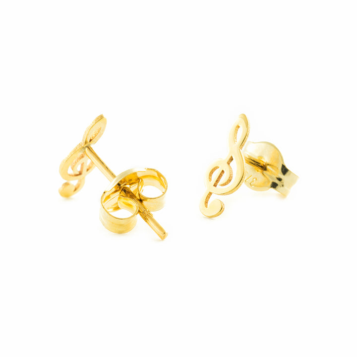 Pendientes Niña Oro Amarillo nota musical