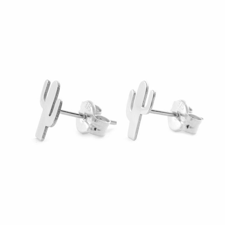 Pendientes plata cactus liso