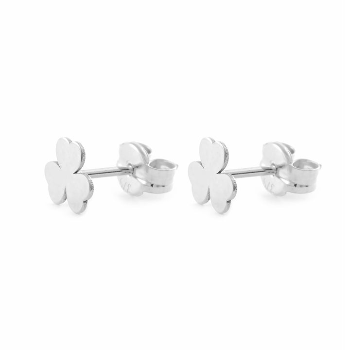 Pendientes Plata trébol lisa