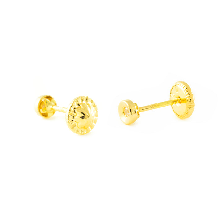 Pendientes oro amarillo Bebe redondo con circonita 1.5 mm